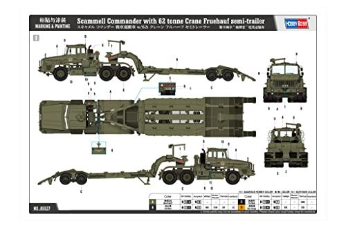 HOBBYBOSS 1/35 SCAMMELL COMMANDER W/62 TONNE CRANE FRUEHAUF SEMI-TRAILER