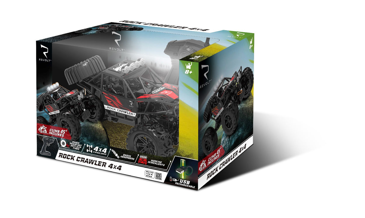 Revolt Rc Rock Crawler 4x4 - Black And Red