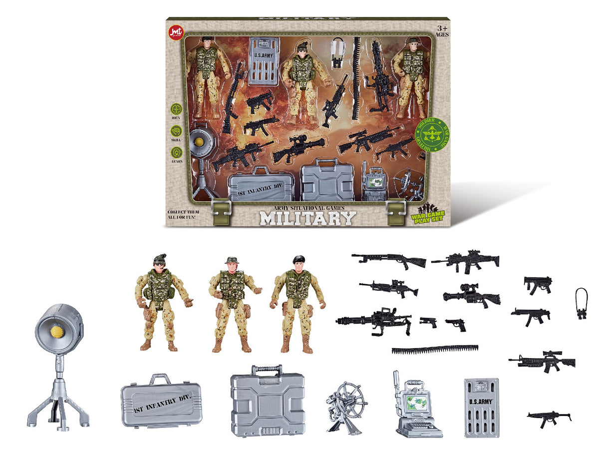 Millitary Asg Figures And Weapons Set