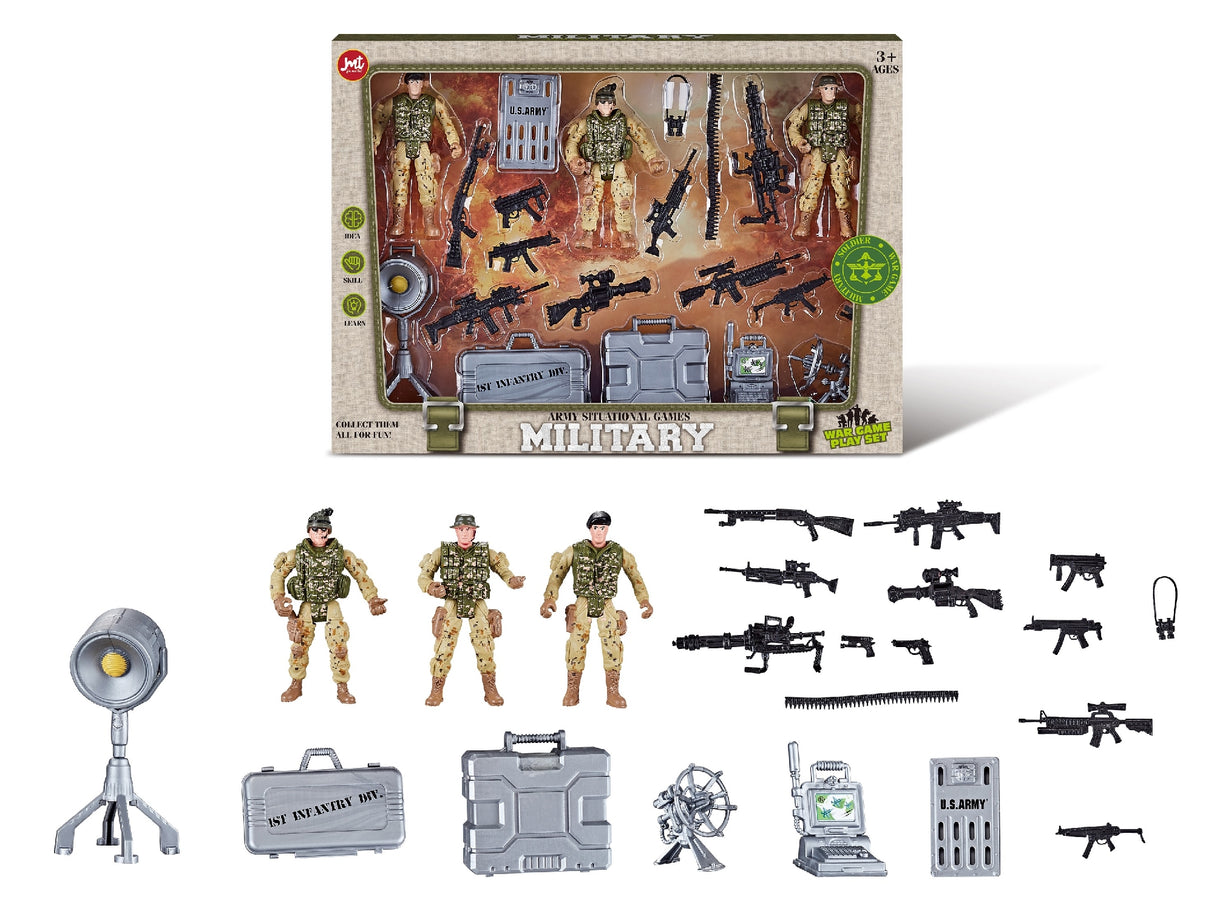 Millitary Asg Figures And Weapons Set