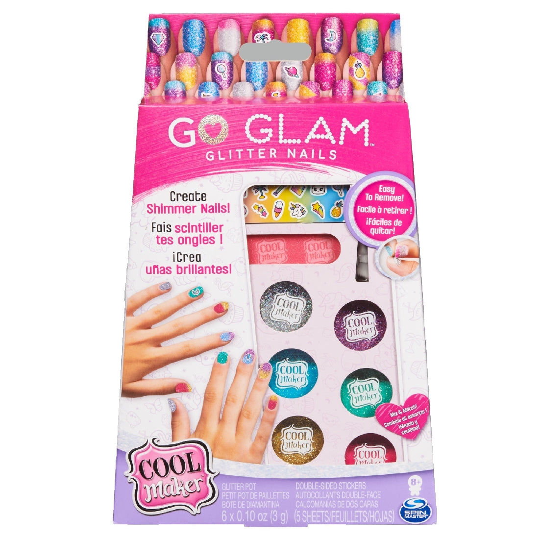 Cool Maker, Go Glam Glitter Nails Diy Activity Kit For 5 Manicures, For Kids Aged 8 And Up Multi