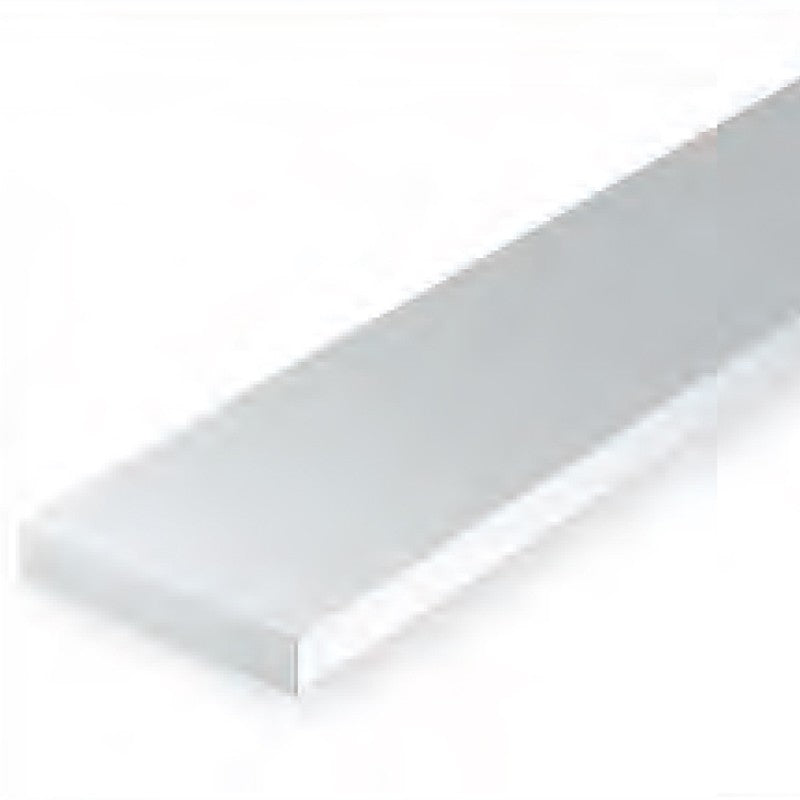 Evergreen White Polystyrene Strip 0.020 x 0.100 x 14 / 0.51mm x 2.5mm x 36cm (10)