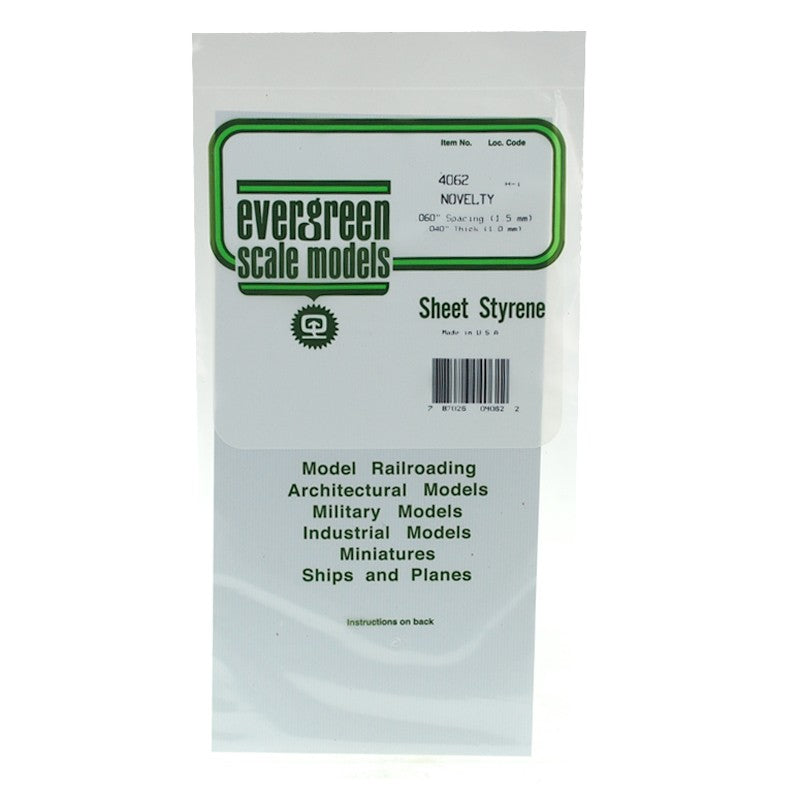 Evergreen White Polystyrene Novelty Siding Sheet 0.060 x 6 x 12 / 1.5mm x 15cm x 30cm (1)