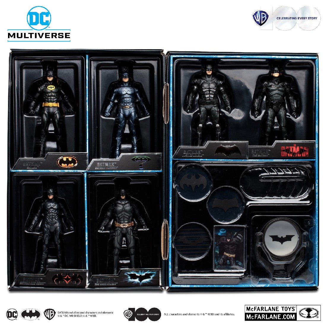 Dc Multiverse Wb100 - Batman Ultimate Movie Collection - Batman 6 Pack And Batsignal