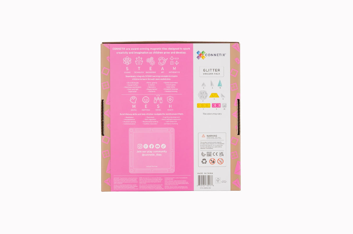 CONNETIX 56 Piece Glitter Unicorn Pack