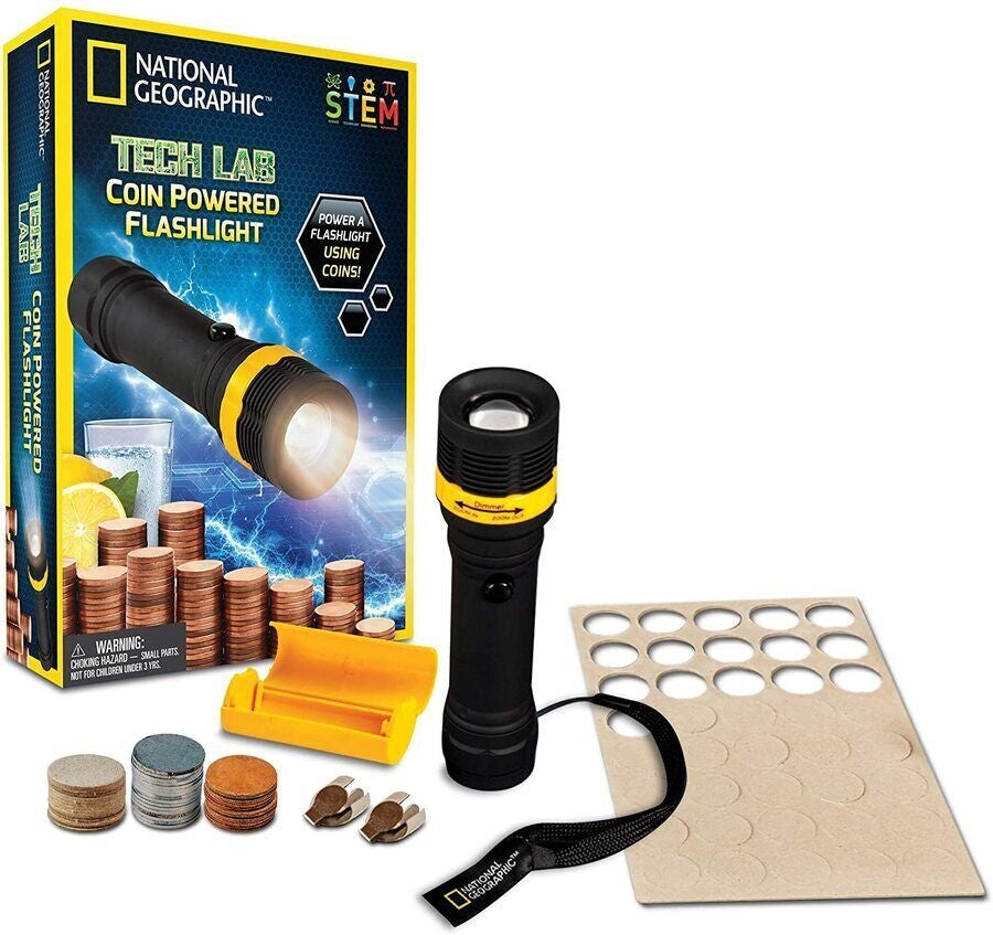 National Geographic Tech Lab Coin Powered Flashlight Kit STEM Toy