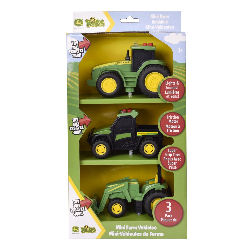 John Deere lights & Sounds Mini Tractor 3 Pack