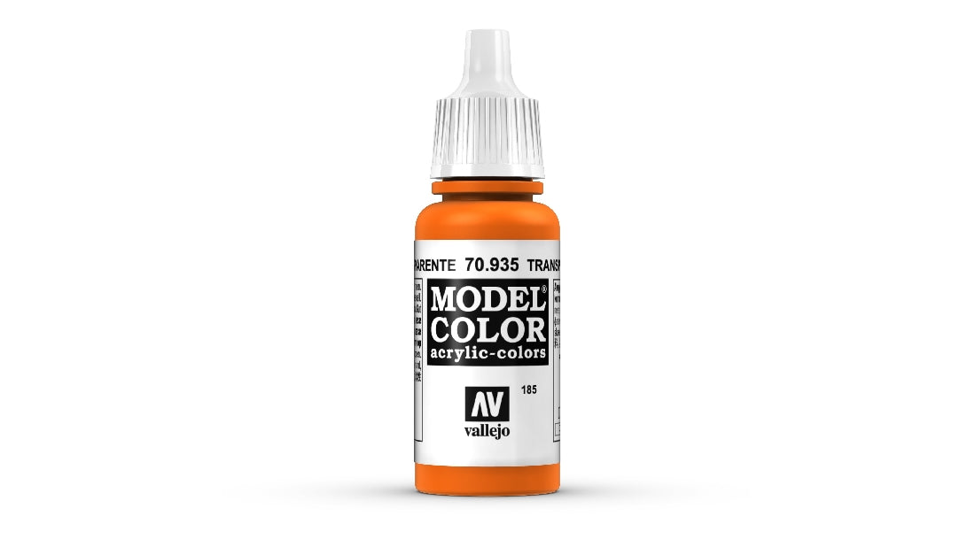 Vallejo Model Colour #185 Transparent Orange 17 ml Acrylic Paint