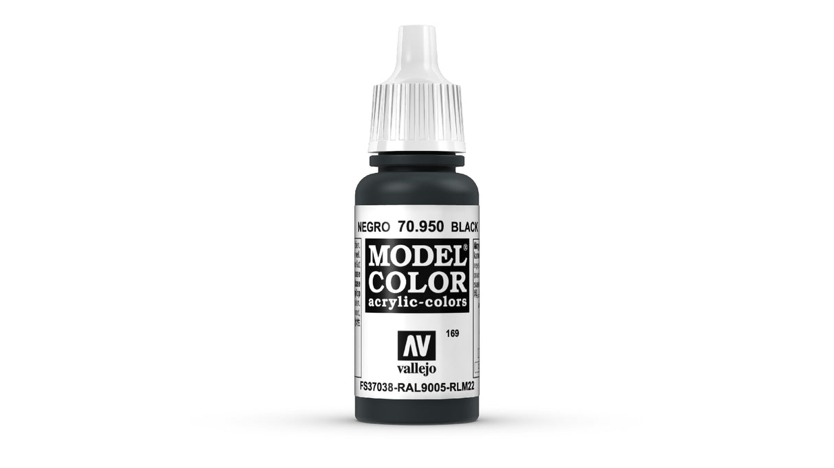 VALLEJO MODEL COLOUR BLACK 17 ML