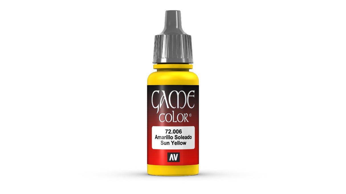 Vallejo Game Colour Sun Yellow 18ml Acrylic Paint - New Formulation