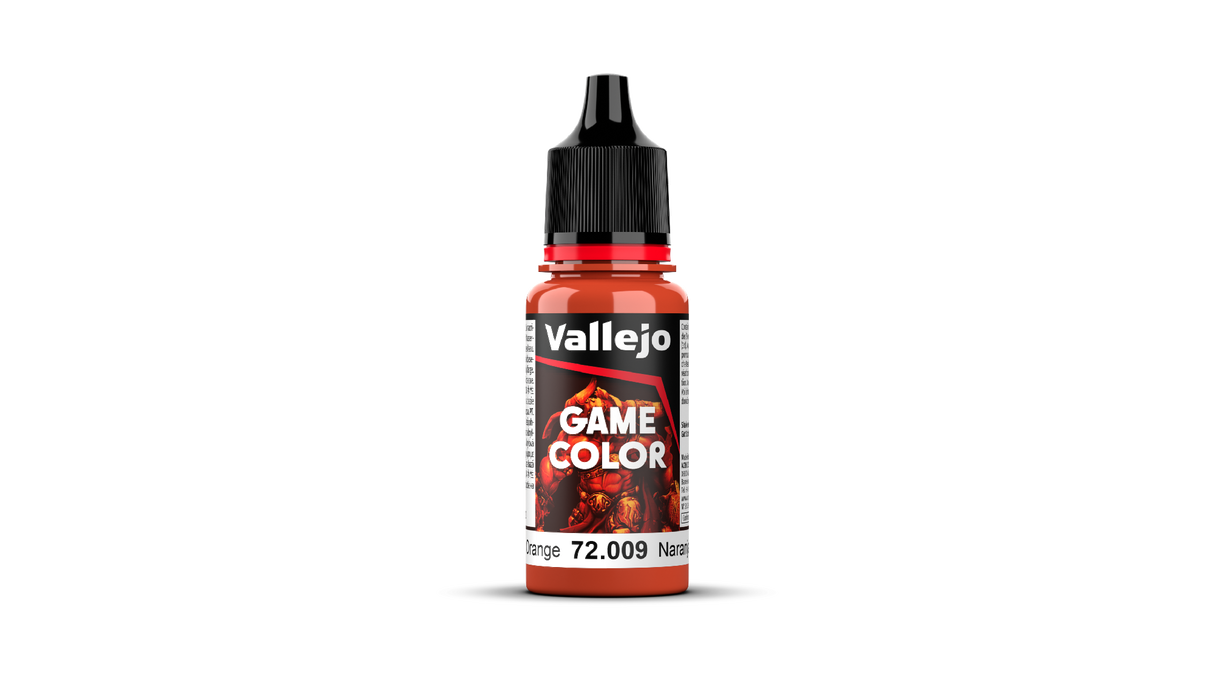 Vallejo Game Colour Hot Orange 18ml Acrylic Paint - New Formulation