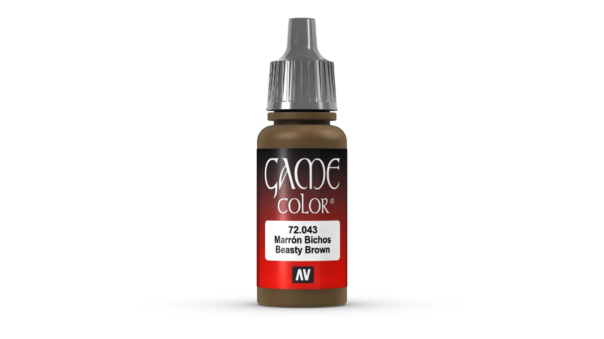Vallejo Game Colour Beasty Brown 18ml Acrylic Paint - New Formulation