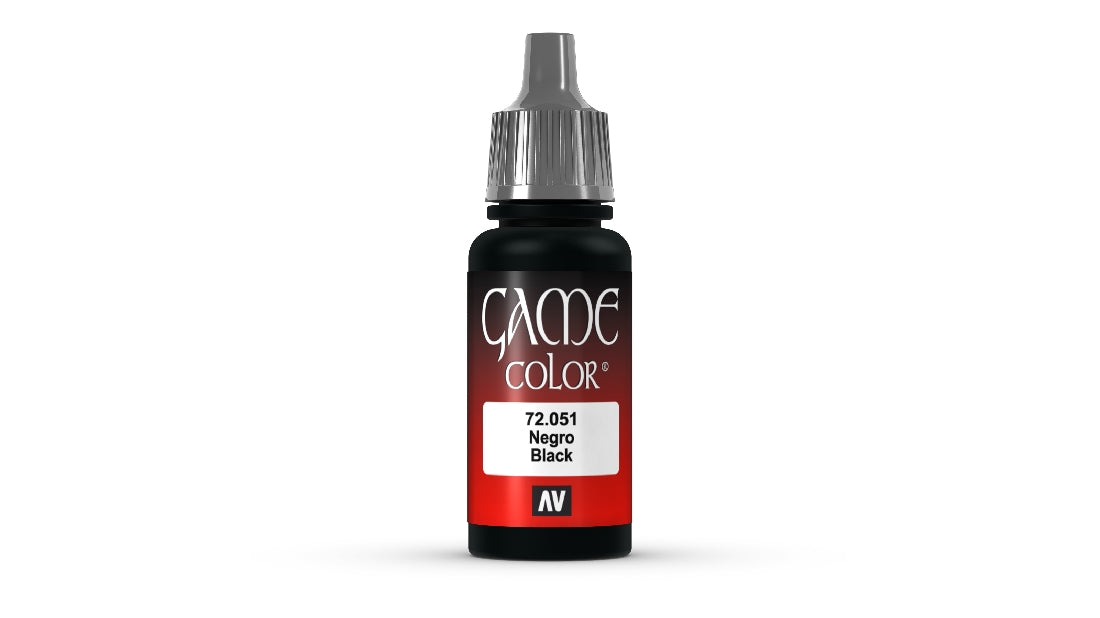 Vallejo Game Colour Black 18ml Acrylic Paint - New Formulation