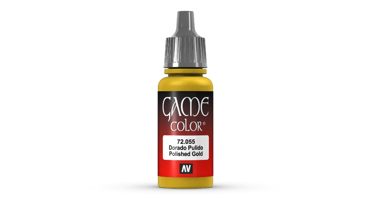 Vallejo Game Colour Metal Polished Gold 18ml Acrylic Paint - New Formulation