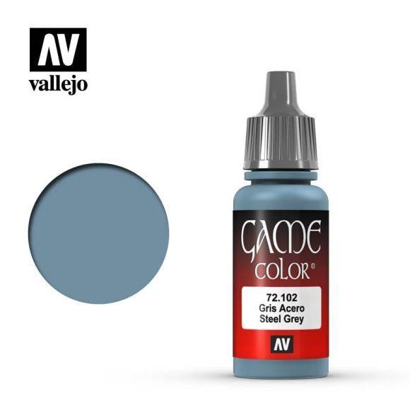 Vallejo Game Colour Steel Grey 18ml Acrylic Paint - New Formulation