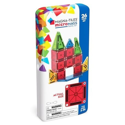 Magna-tiles Micromags 26-piece Travel Magnetic Construction 26 Piece Set