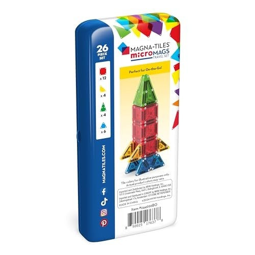 Magna-tiles Micromags 26-piece Travel Magnetic Construction 26 Piece Set
