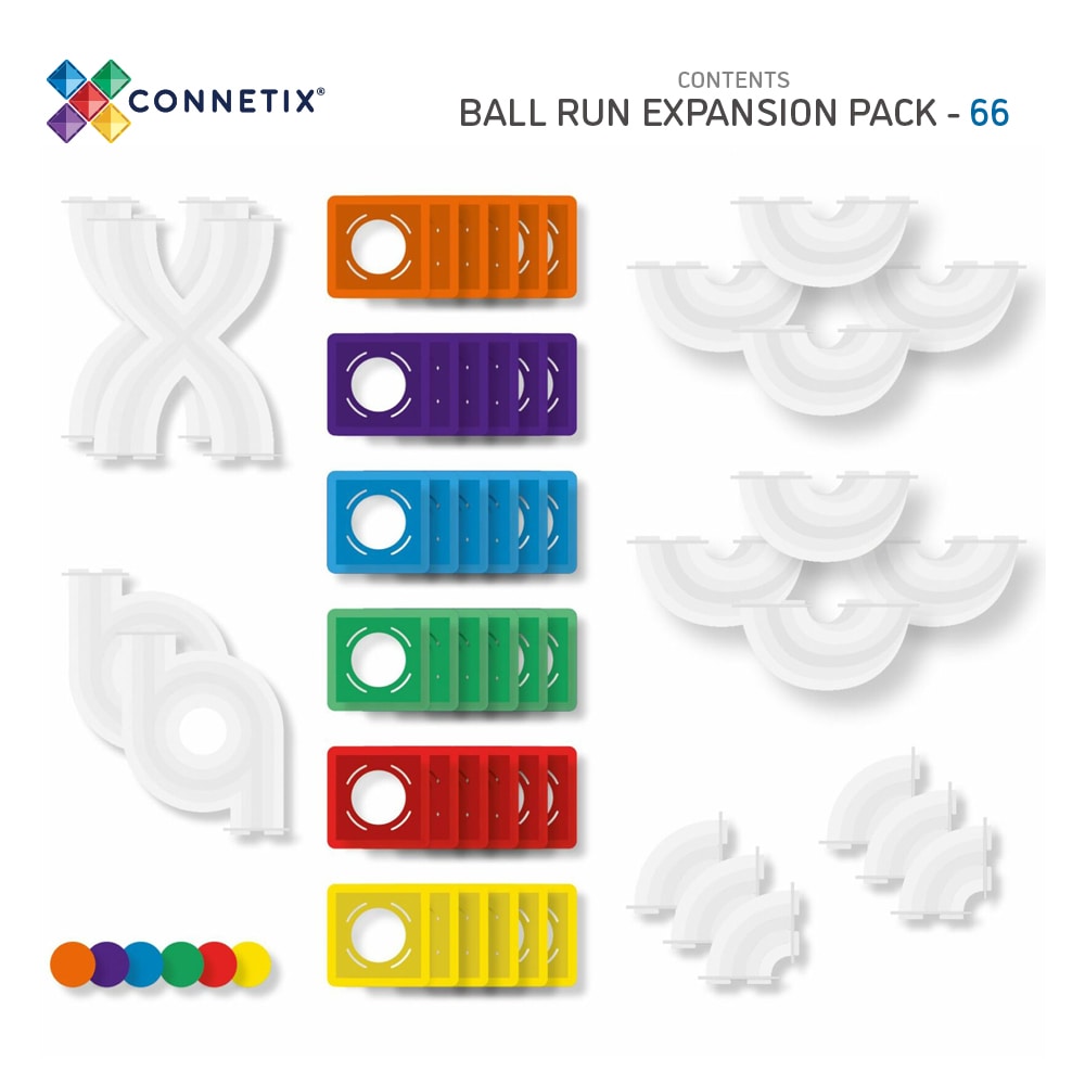 Connetix Tiles Rainbow Ball Run Expansion Pack 66pc