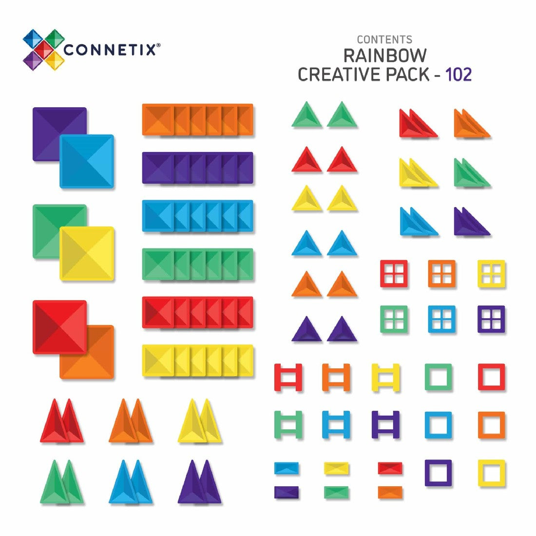 Connetix Tiles Rainbow Creative Pack 102pc