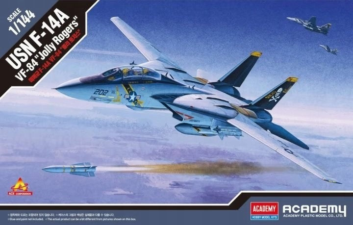 Academy 1/144 USN F-14A VF-84 Jolly Rogers Plastic Model Kit