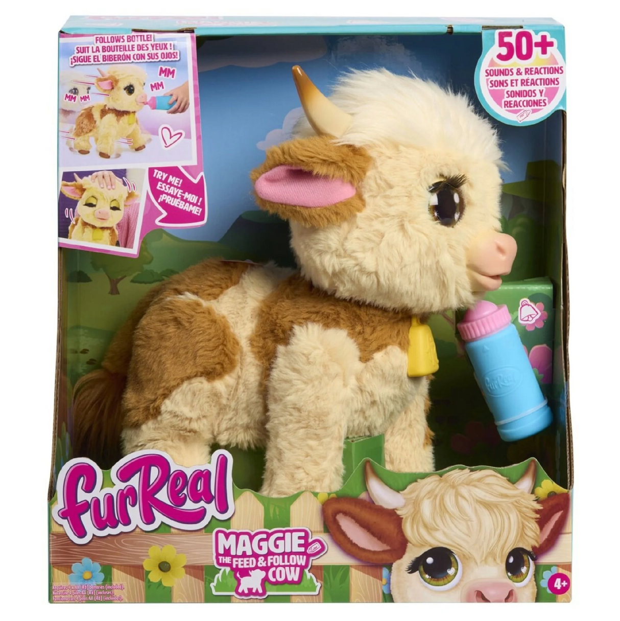 FurReal Maggie the Feed & Follow Cow 11 Inch Interactive Plush Cow Boys and Girls Ages 4 up
