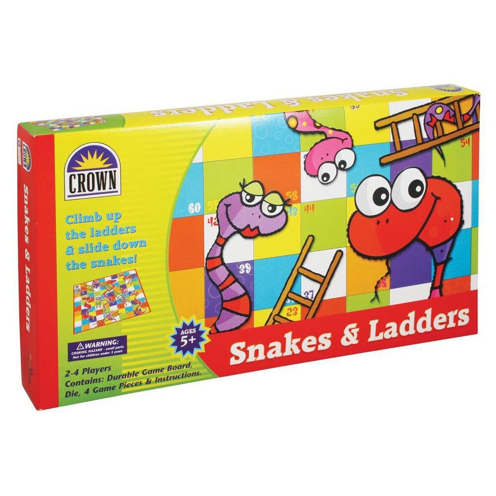 Crown Snakes and Ladders Board Portable Strategy Game 7y+