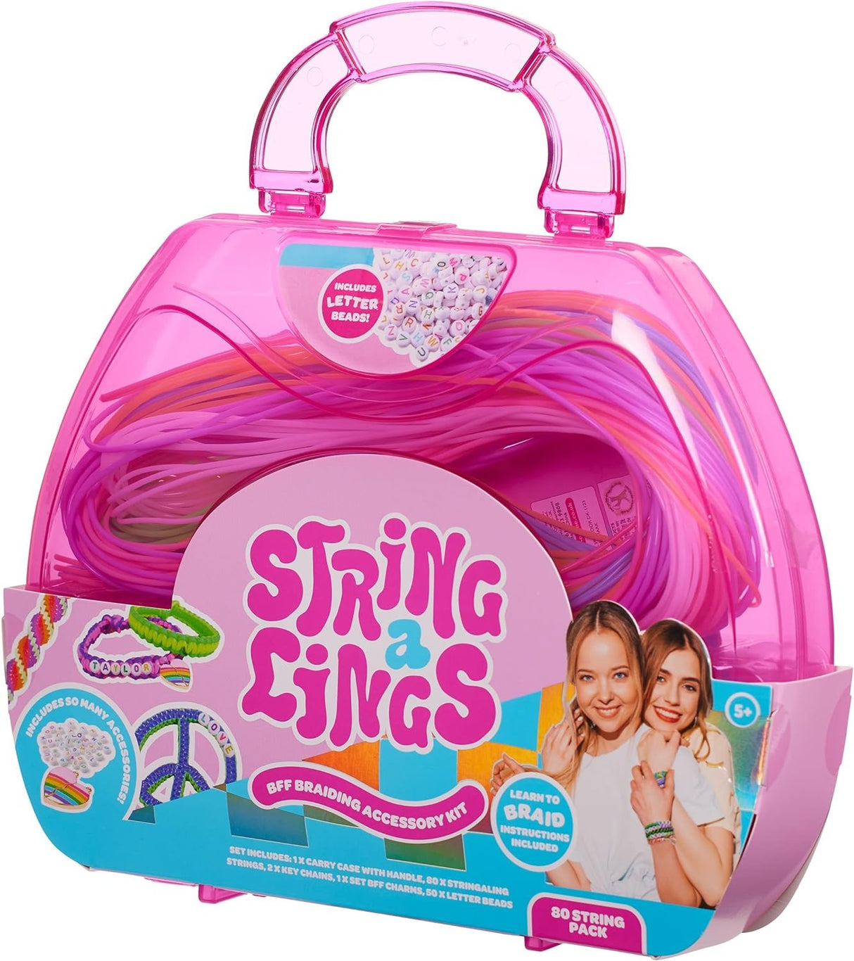 Stringalings Braiding Accessory Kit Carry Case with 80 Strings