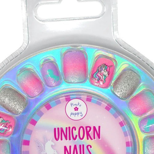 Pink Poppy Unicorn Nails