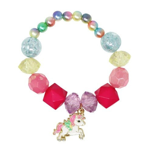 Pink Poppy Unicorn Rainbow Pearl Braclet