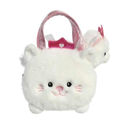 Fancy Pals - White Cat In Princess Kitty Bag