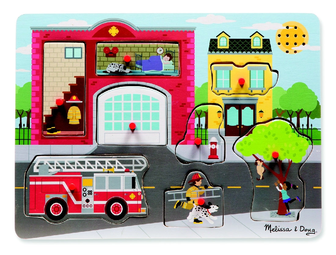 M&d - Fire Station Sound Puzzle - 8pc