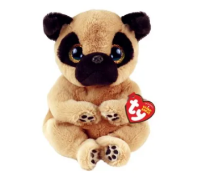 Ty Beanie Bellies Regular - Izzy Tan Dog With Black Ears