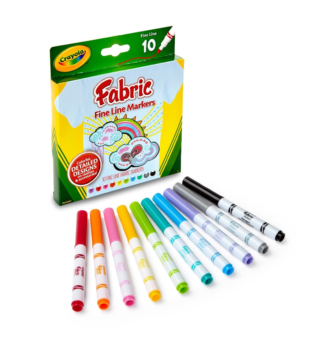 Crayola Fabric Fine Line Markers 10pk