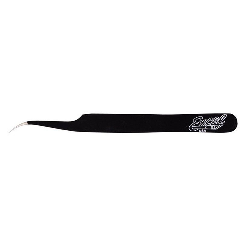 Excel 30420 Fine Point Tweezers Slant (black)