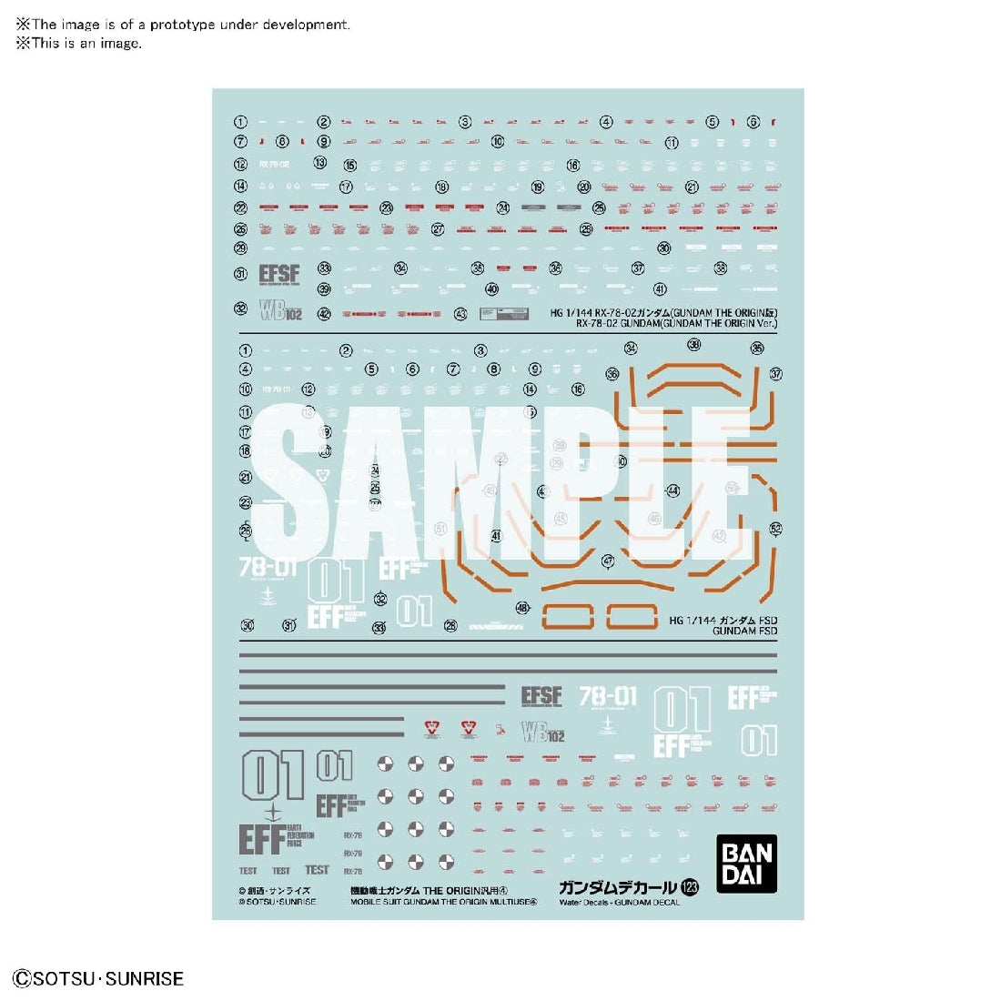 Bandai Gundam Decal123 Mobile Suit Gundam The Origin Multiuse 4