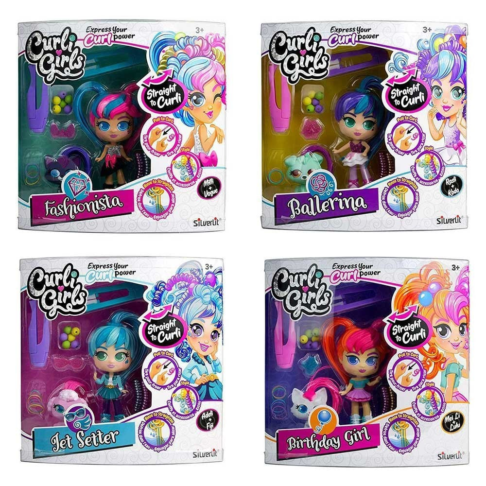Curli Girls Doll And Pet Set Asst
