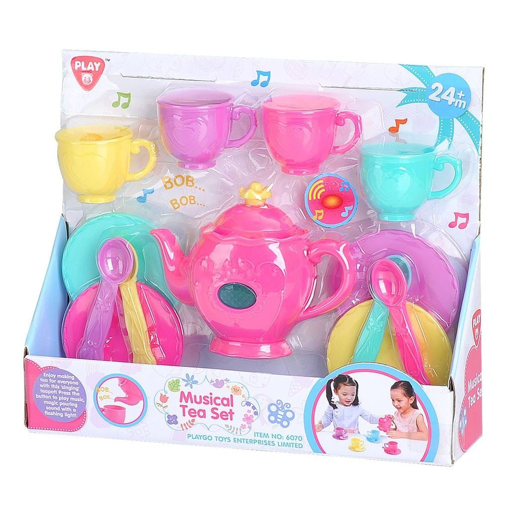 PLAYGO PINK MUSICAL TEASET BATTERY OPERATED