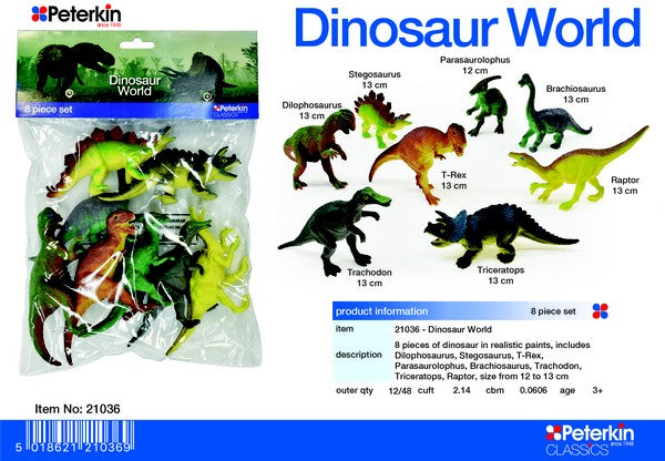PETERKIN DINOSAUR WORLD 8PC FIGURES