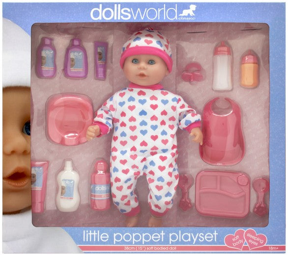DOLLS WORLD LITTLE POPPET PLAYSET 38CM