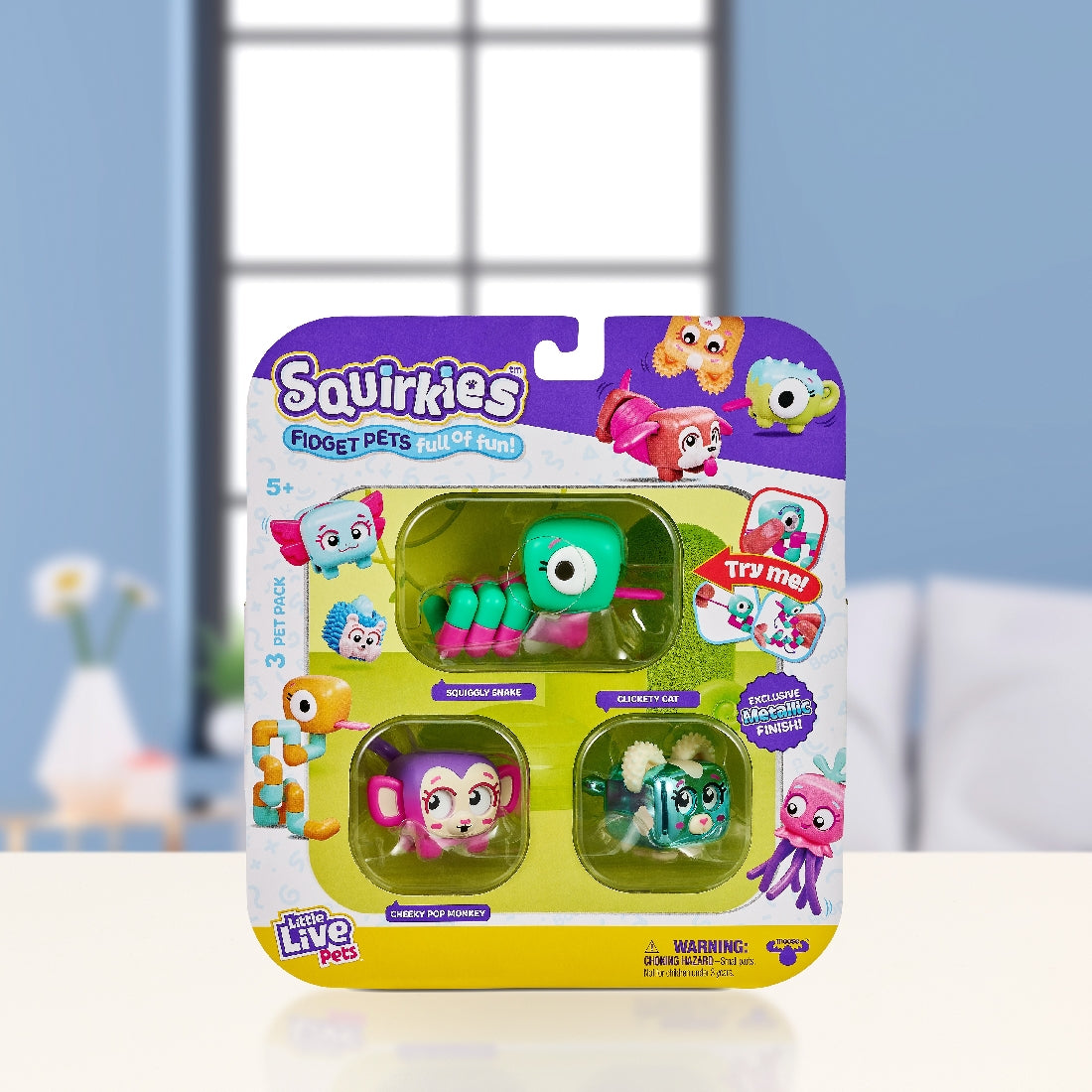 Little Live Pets Squirkies S1 3 Pack Assorted - Metallic Clickety Cat