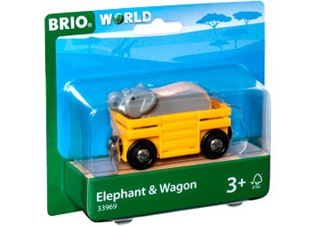 Brio Elephant and Wagon 2 pieces