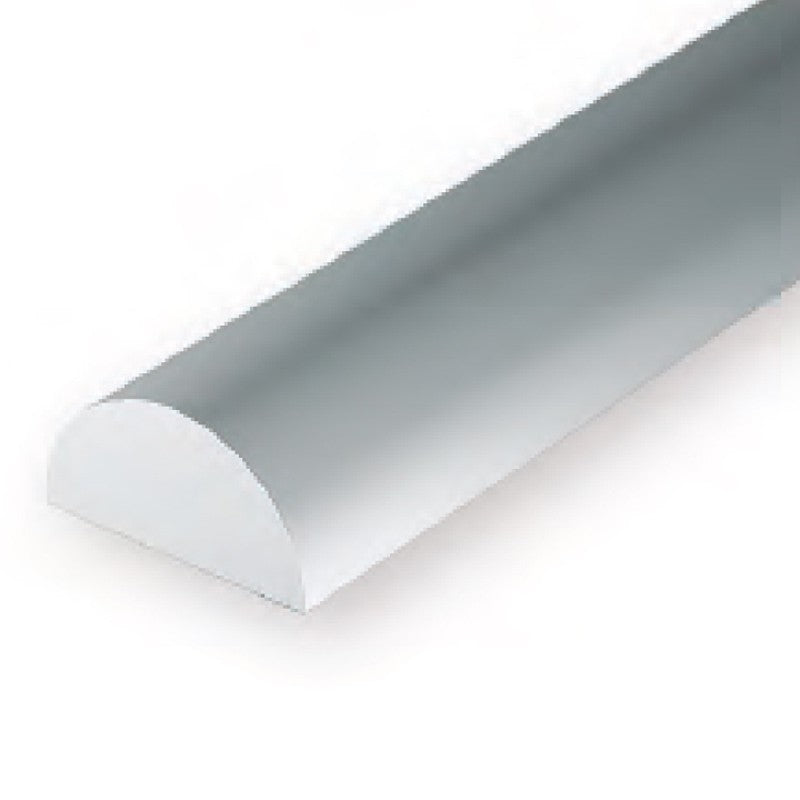 Evergreen White Polystyrene Half Round 0.060 x 14 / 1.5mm x 36cm (5)