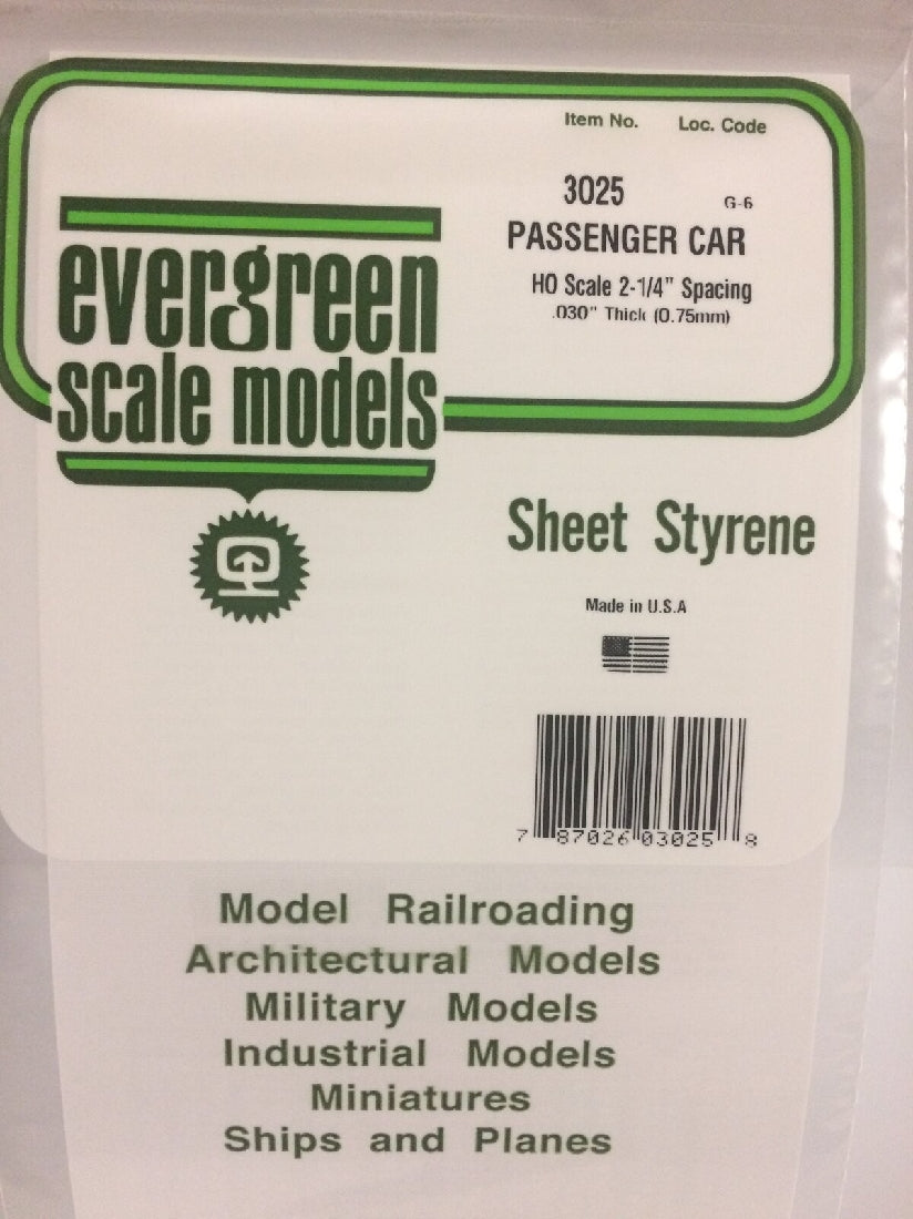Evergreen White Polystyrene HO-Scale Siding 0.020 x 6 x 12 / 0.51mm x 15cm x 30cm (1)