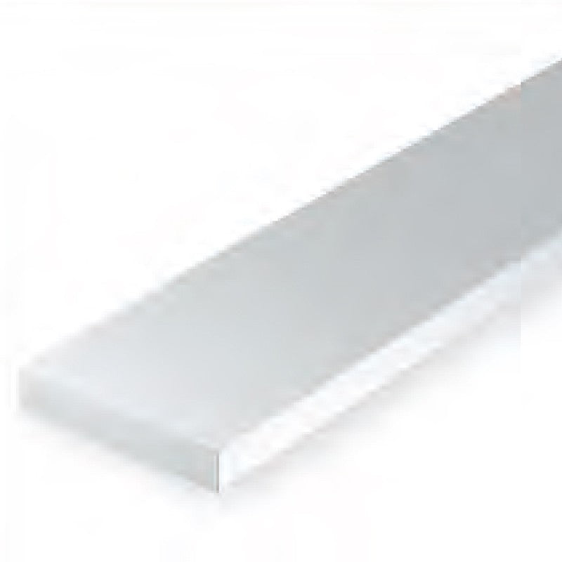 Evergreen White Polystyrene HO Scale Strip 0.011 x 0.092 x 14 (10)