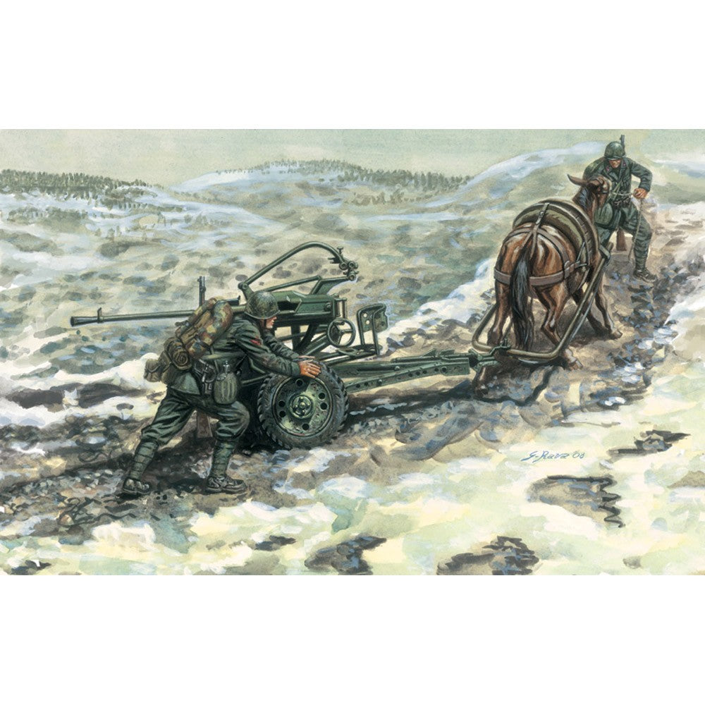 Italeri 1:35 Horse Drawn Breda 20/65 Mod. 35 With Servants
