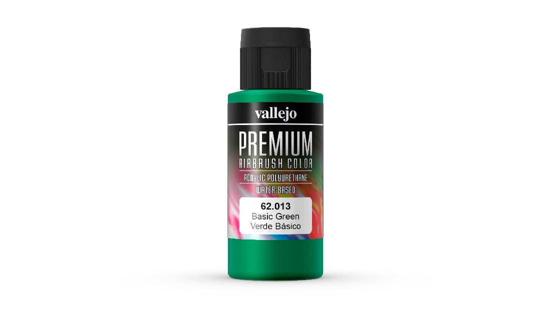 Vallejo Premium Colour Basic Green 60 ml Acrylic Airbrush Paint 62013