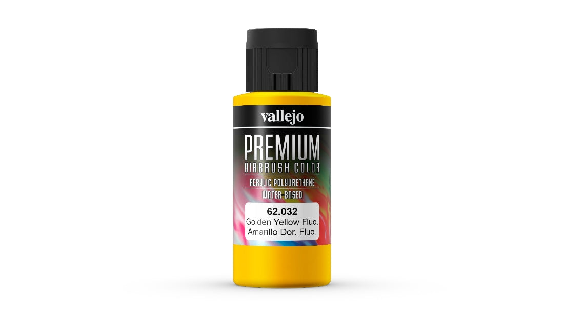 Vallejo Premium Colour Fluorescent Gondel Yellow 60 ml Acrylic Airbrush Paint 62032