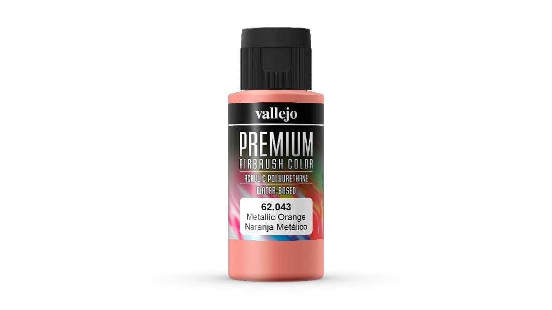 Vallejo Premium Colour Metallic Orange 60 ml Acrylic Airbrush Paint 62043