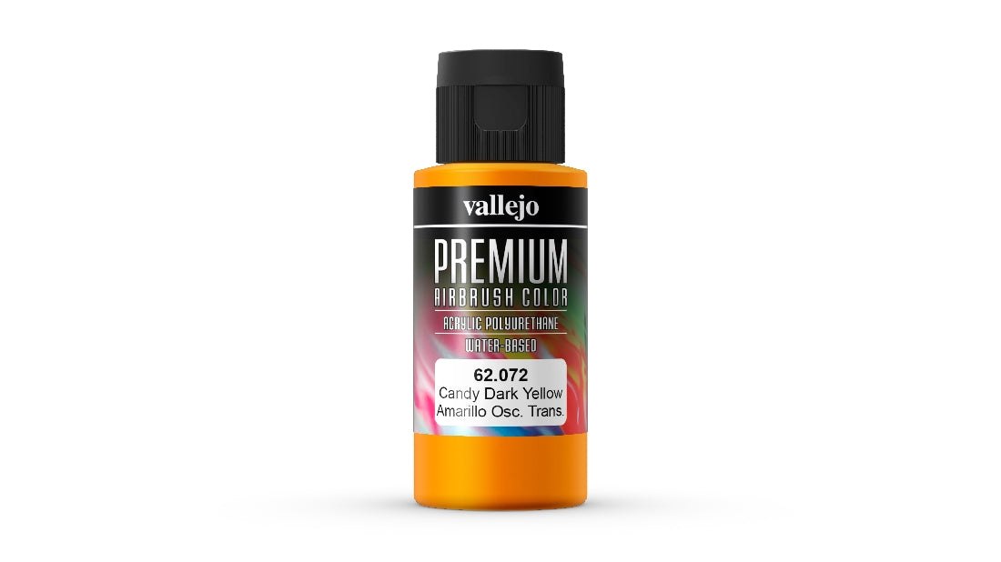 Vallejo Premium Colour Candy Dark Yellow 60 ml Acrylic Airbrush Paint 62072