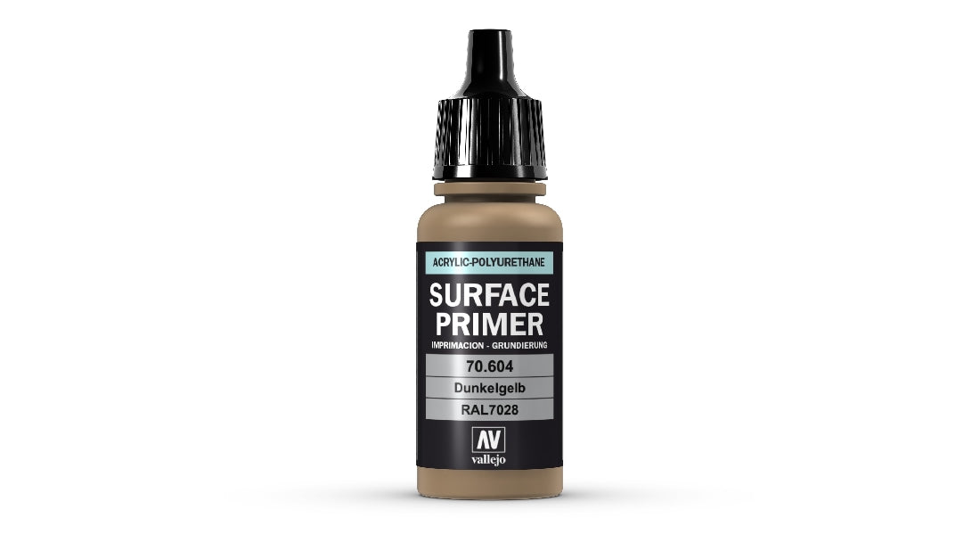 Vallejo Surface Primer: German Dark Yellow RAL7028 - 18 ml